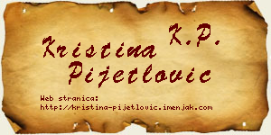 Kristina Pijetlović vizit kartica